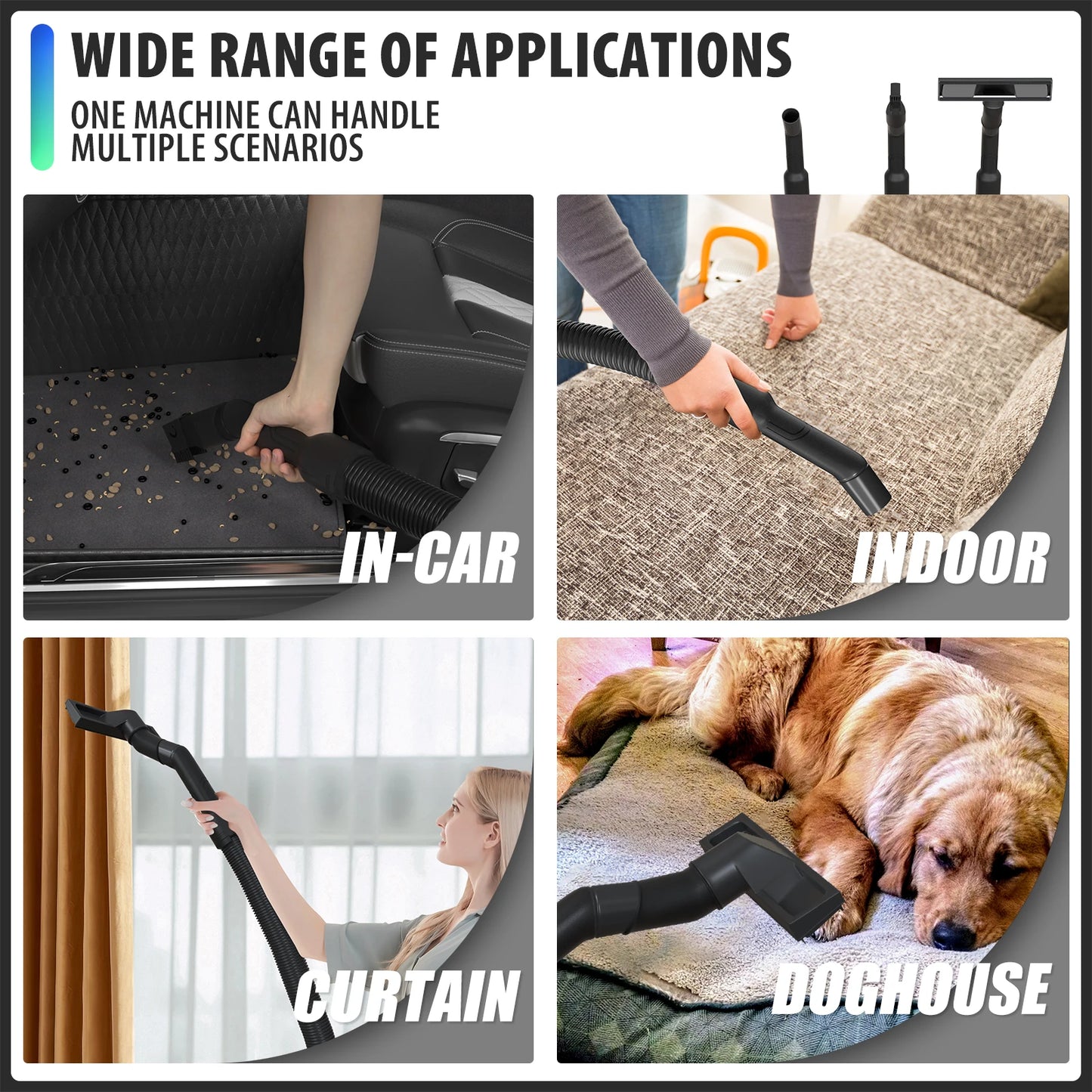 Wet And Dry Vacuum Cleaner with 15L Tank, 1800W, 16Kpa, 3-in-1 Cleaning Vacuum Blow Function, Electric Vacuum Cleaners, 2m Cord