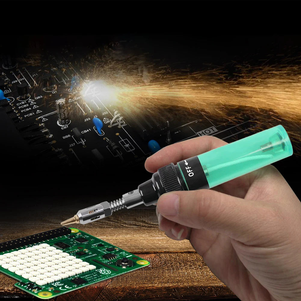 14 In1 Portable Soldering Iron Kit 1300Celsius Butane Welding Pen Burner Blow Torch Gas Welding Soldering Iron Butane Tip Tool