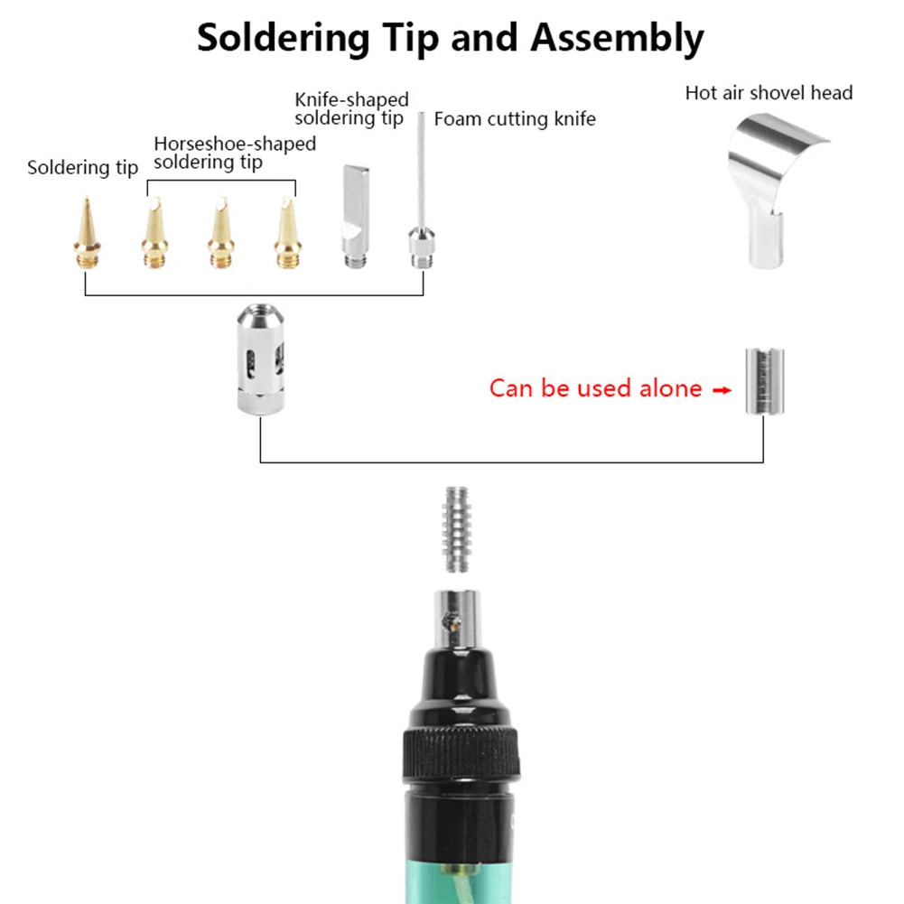 14 In1 Portable Soldering Iron Kit 1300Celsius Butane Welding Pen Burner Blow Torch Gas Welding Soldering Iron Butane Tip Tool