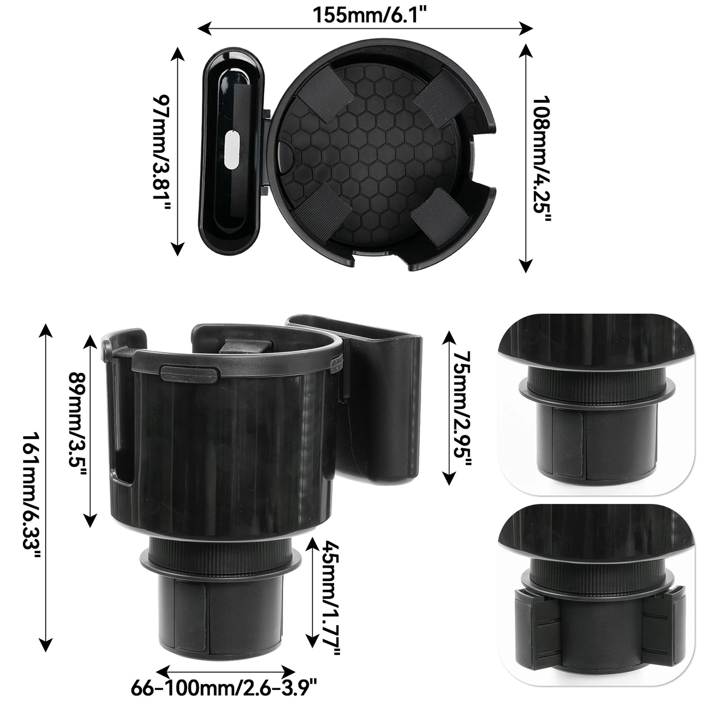 Universal Multifunction 2in1 Car Drinking Water Bottle Holder Cup Holder Expander Adapter For Sunglasses Phone Organizer Storage