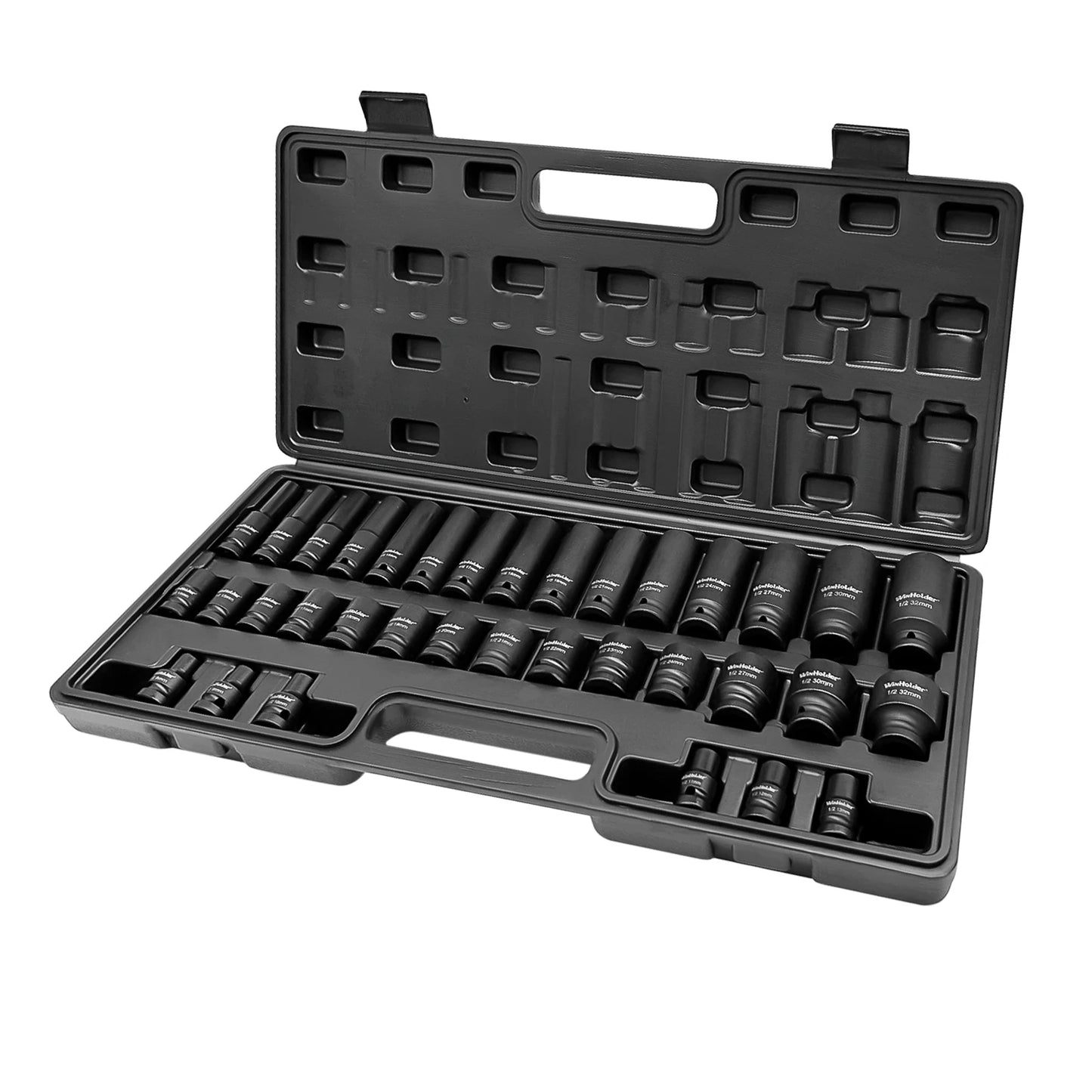 35pcs DEEP IMPACT Socket Set 1/2" Inch Drive Short + Long Reach 8-32MM Tool Kit Case