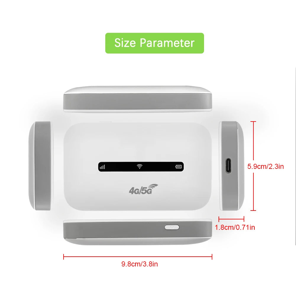 4G LTE Mobile WiFi Router 150Mbps Wireless Internet Router with SIM Card Slot Pocket Mobile Hotspot for Home Office Car Travel