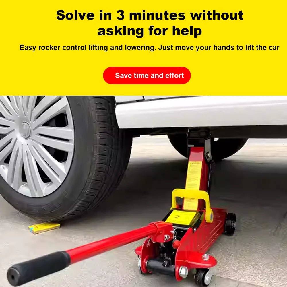 2 Ton Hydraulic Floor Jack, Trolley Steel Jack, Flat Lifting Height 135-320 mm Car Lift Jack for Car Repair