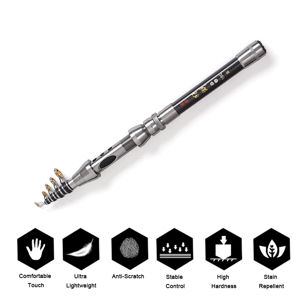 Telescopic Fishing Rod and Reel Combo Full Kit Organizer Pole Set with Fishing Line Lures Hooks Jig Head Fishing Carrier Bag