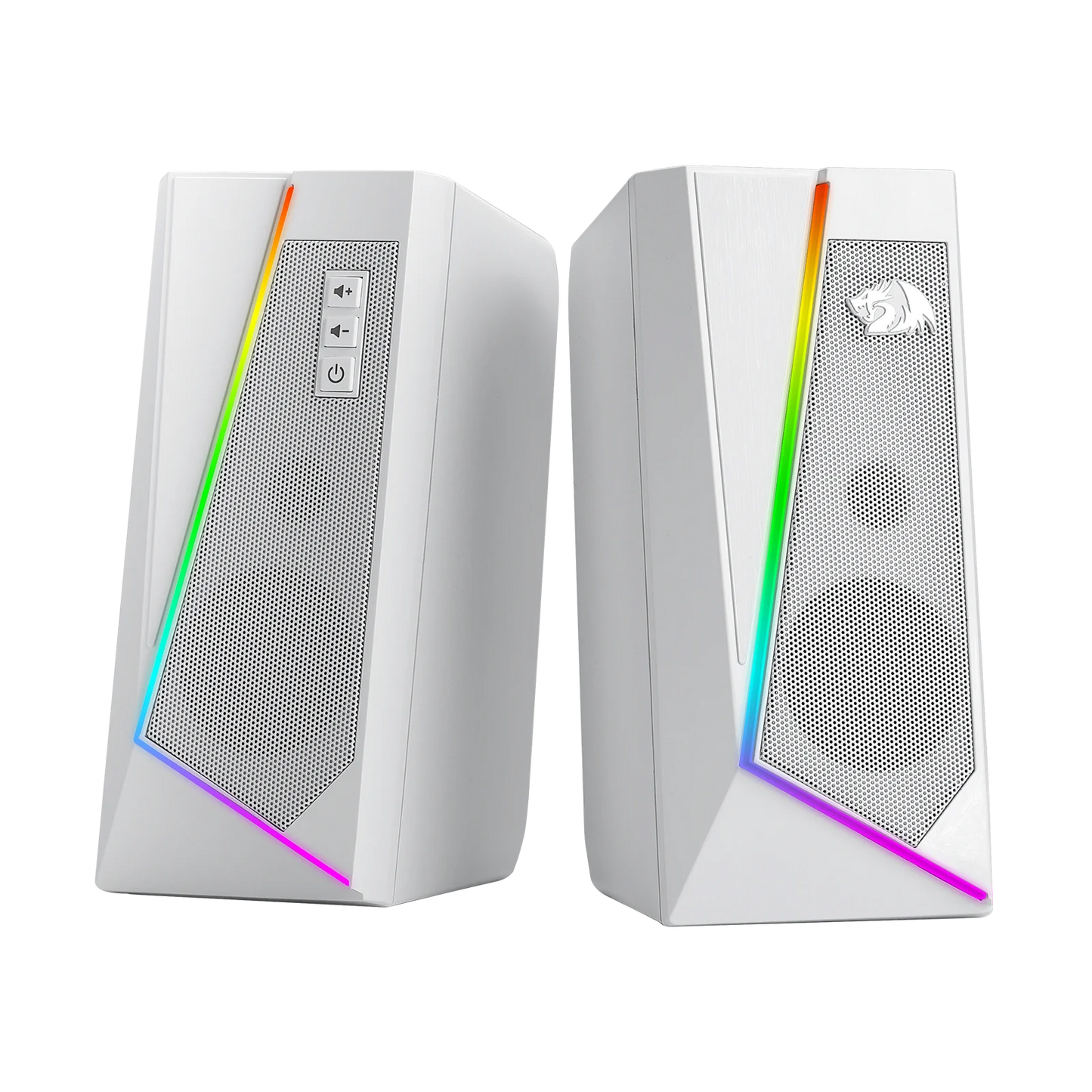 Redragon GS520 RGB Desktop Speakers, 2.0 Channel PC Stereo Speaker with 6 Colorful LED Modes, Enhanced Sound, Black/White/Pink