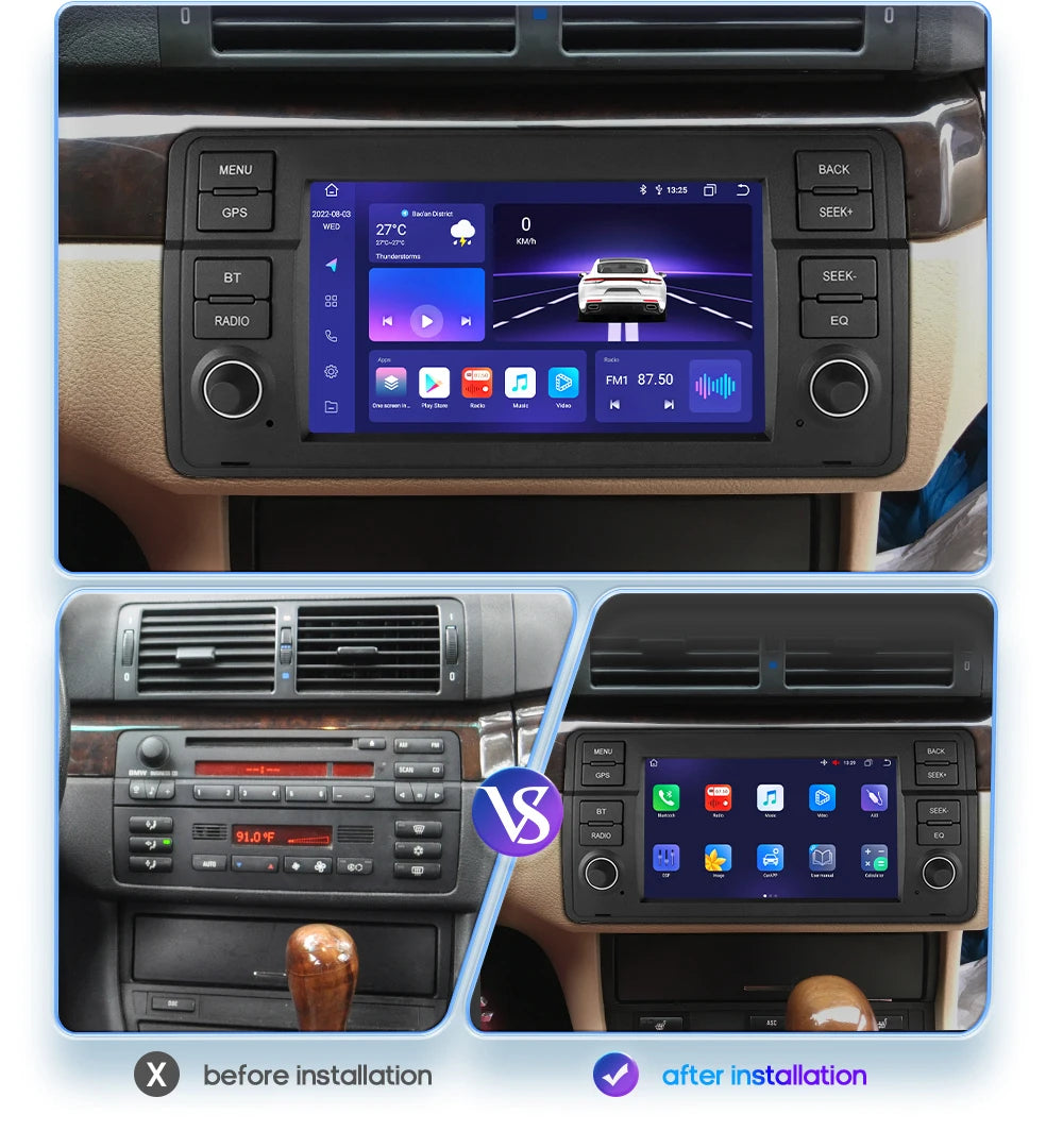 7''DSP System 2 Din Android 13 Auto Radio Car Multimedia Player For BMW E46 CarPlay 4G GPS 2din Autoradio