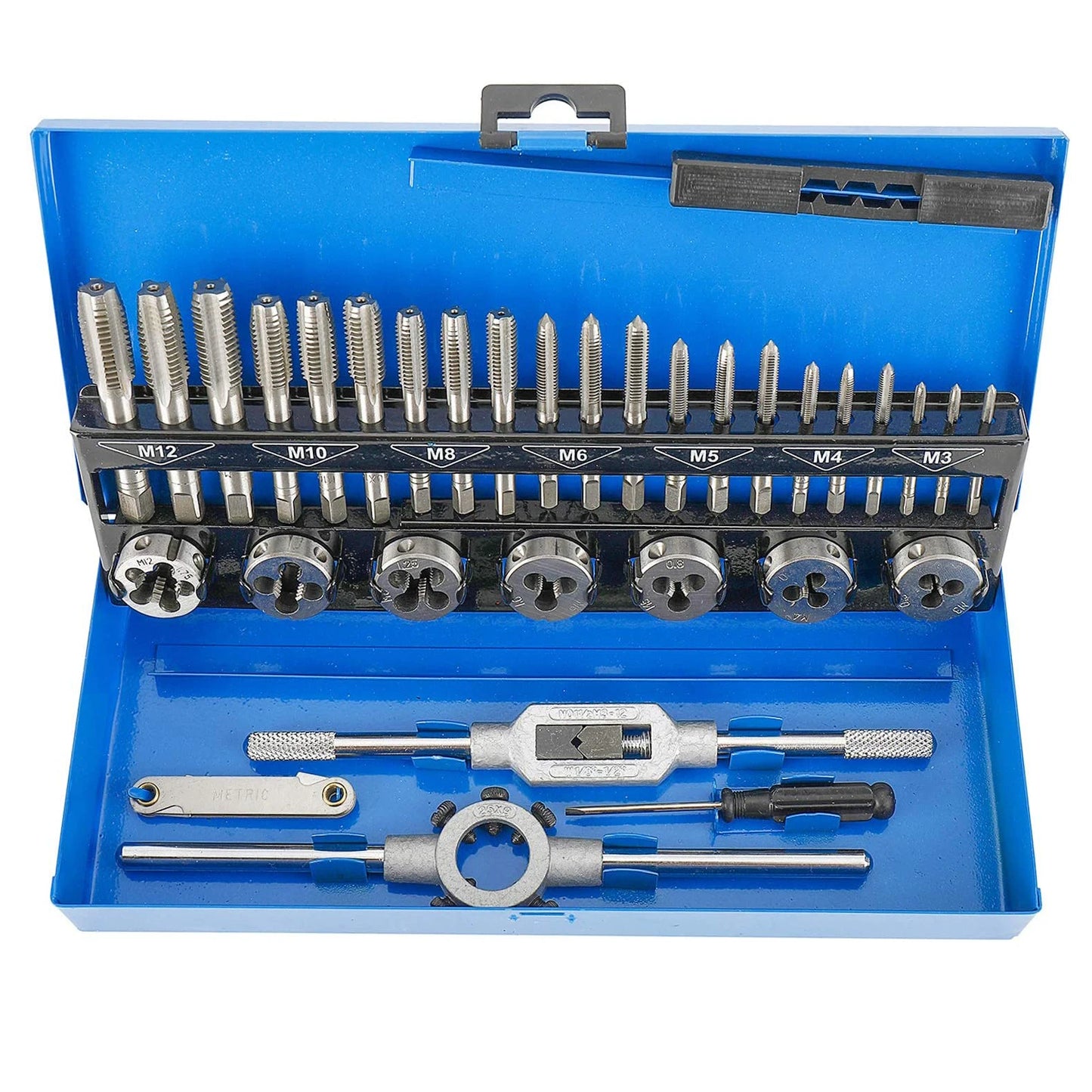 32pc Metric Tap And Die Set M3-M12 Alloy Steel Thread Repair Tool Tap Die Screw Thread Making Tool Bit Set