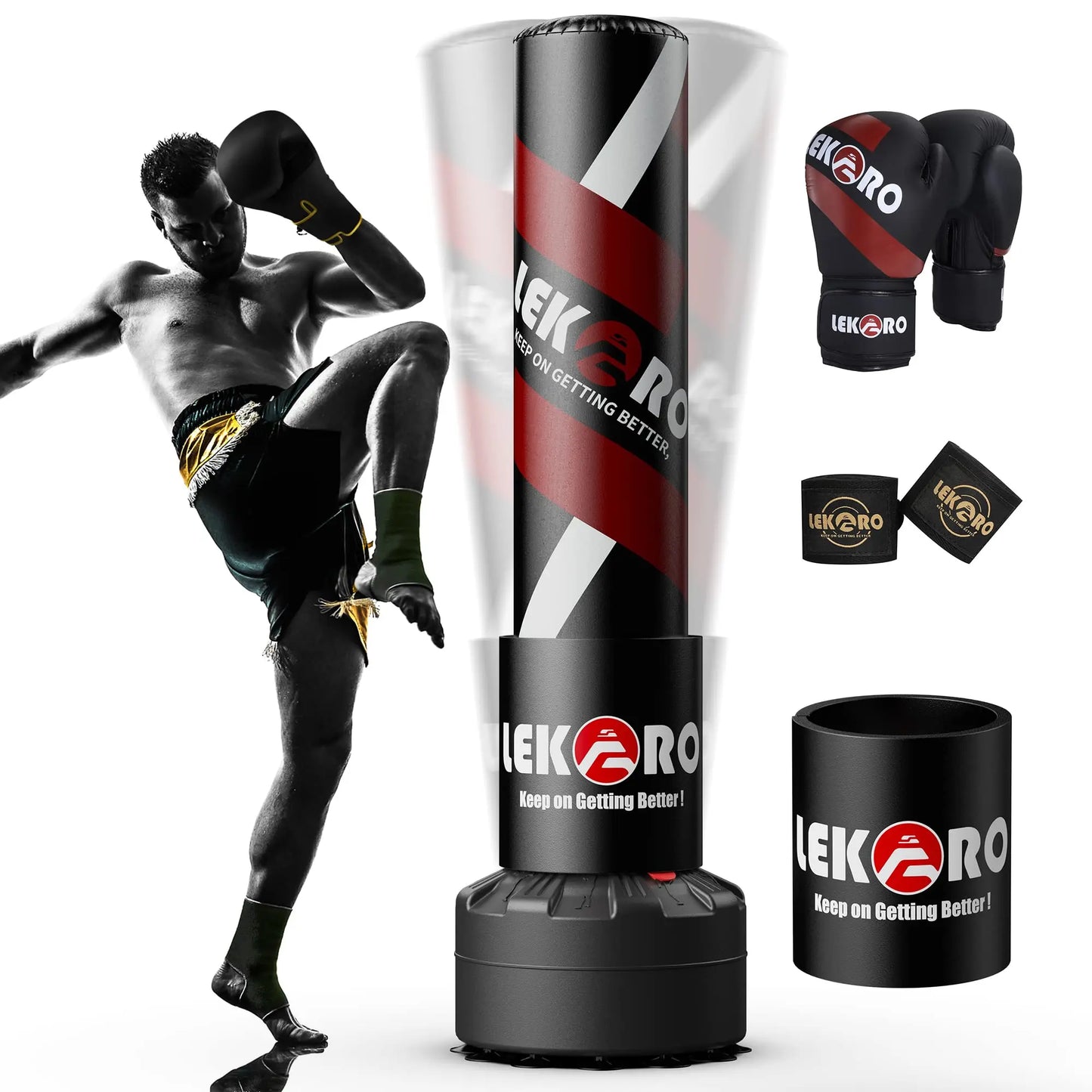 Standing boxing post, punching bag with gloves, home fighting training sandbag, boxing bag with suction cup, gift for men