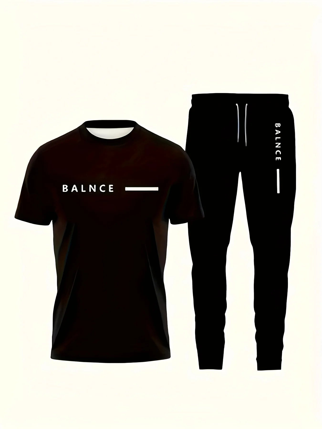 3D digital print Outfit casual fashion short-sleeved T-shirt and long Tracksuit bottoms men's set