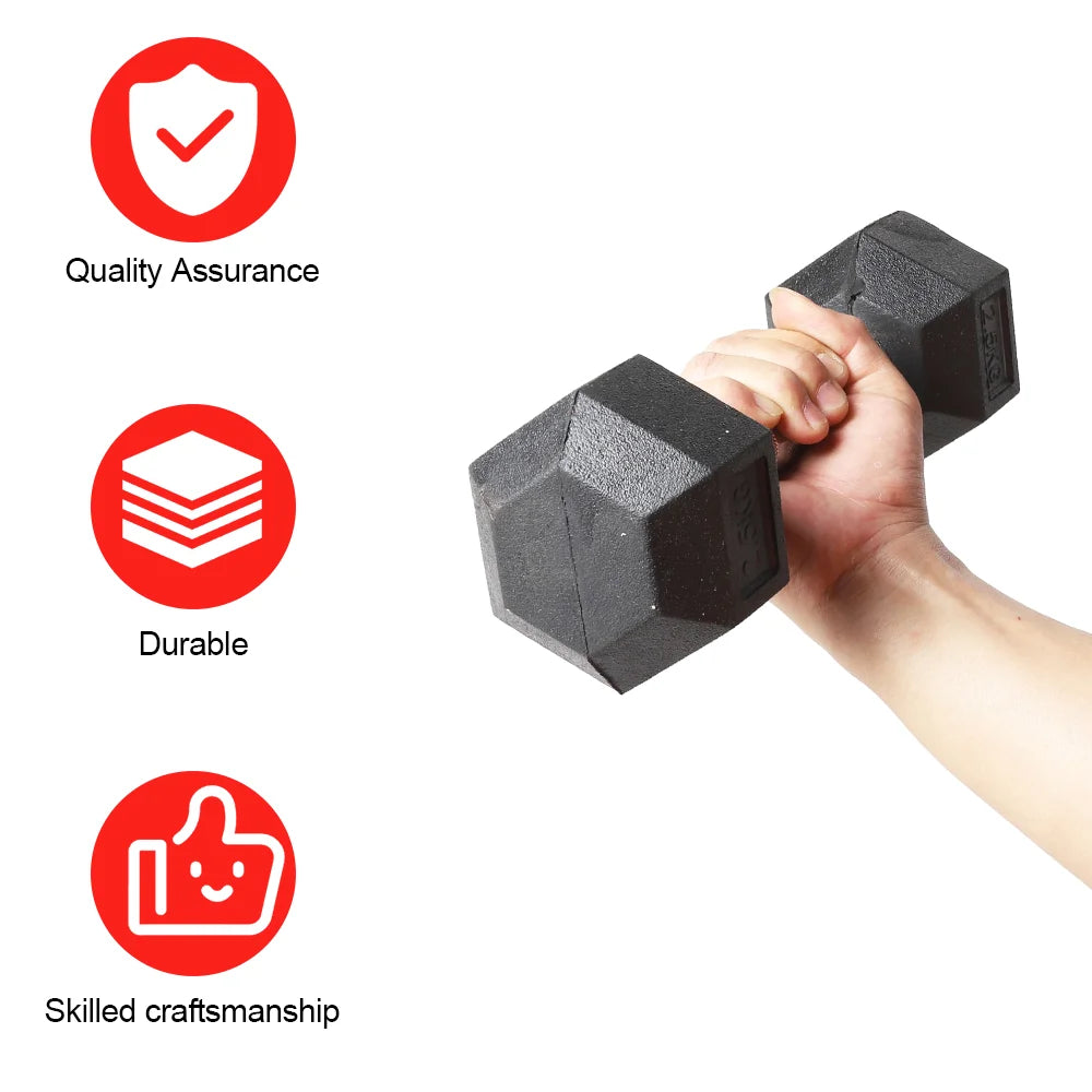 2pc 2.5kg/ 5kg/7.5kg Hexagon Dumbbells Gym Weights for Exercise Dumbbell Equipment Home Rubber Dumbbells