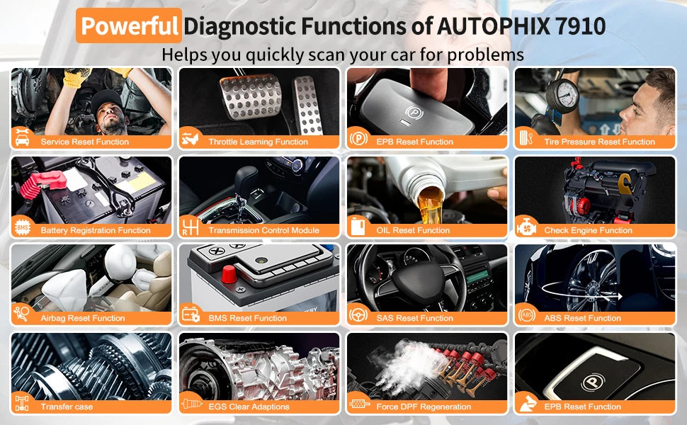 Autophix 7910 OBD2 Diagnostic Tool For BMW For Rolls Royce for Mini Oil Airbag Battery Reset Car OBD 2 Scanner All System