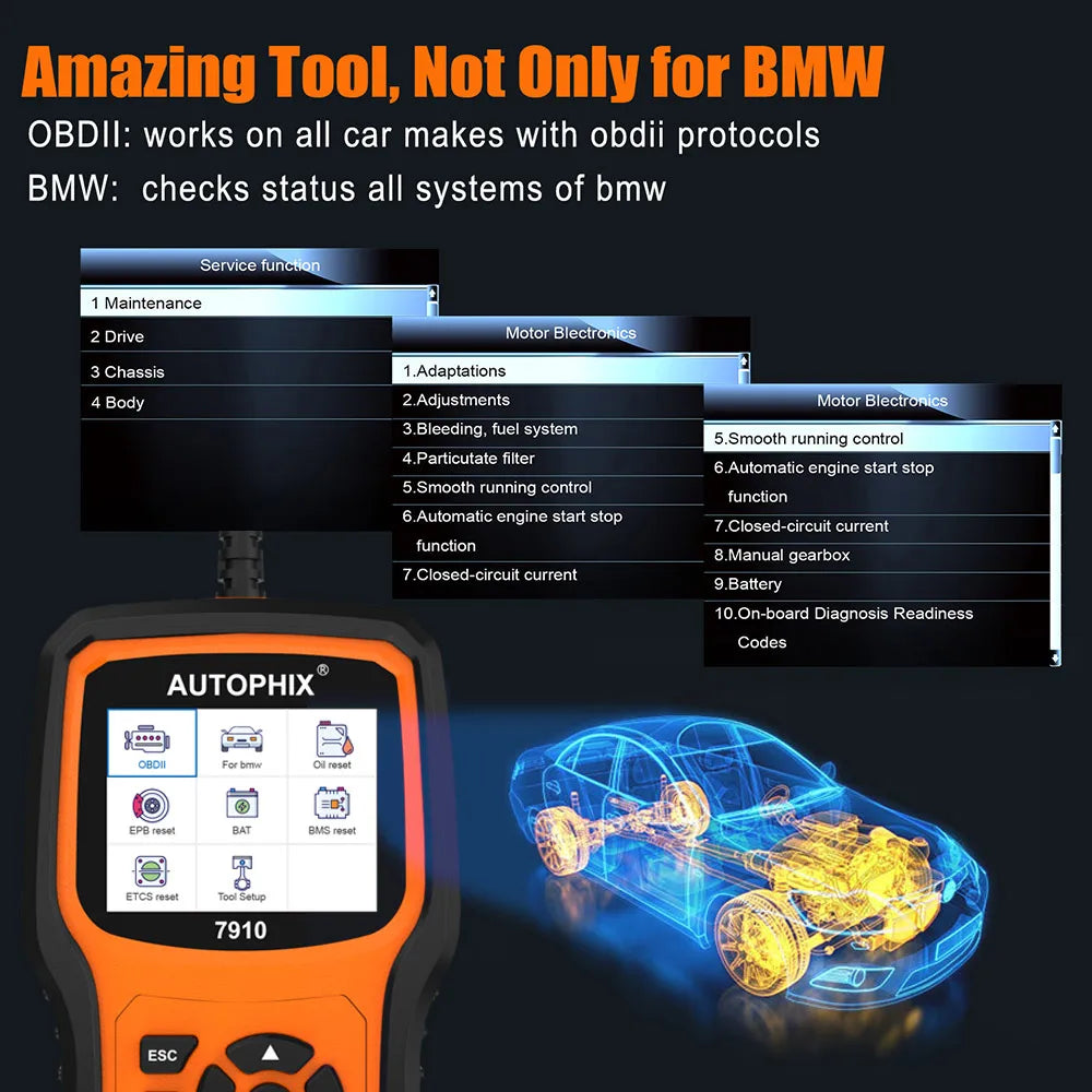 Autophix 7910 OBD2 Diagnostic Tool For BMW For Rolls Royce for Mini Oil Airbag Battery Reset Car OBD 2 Scanner All System