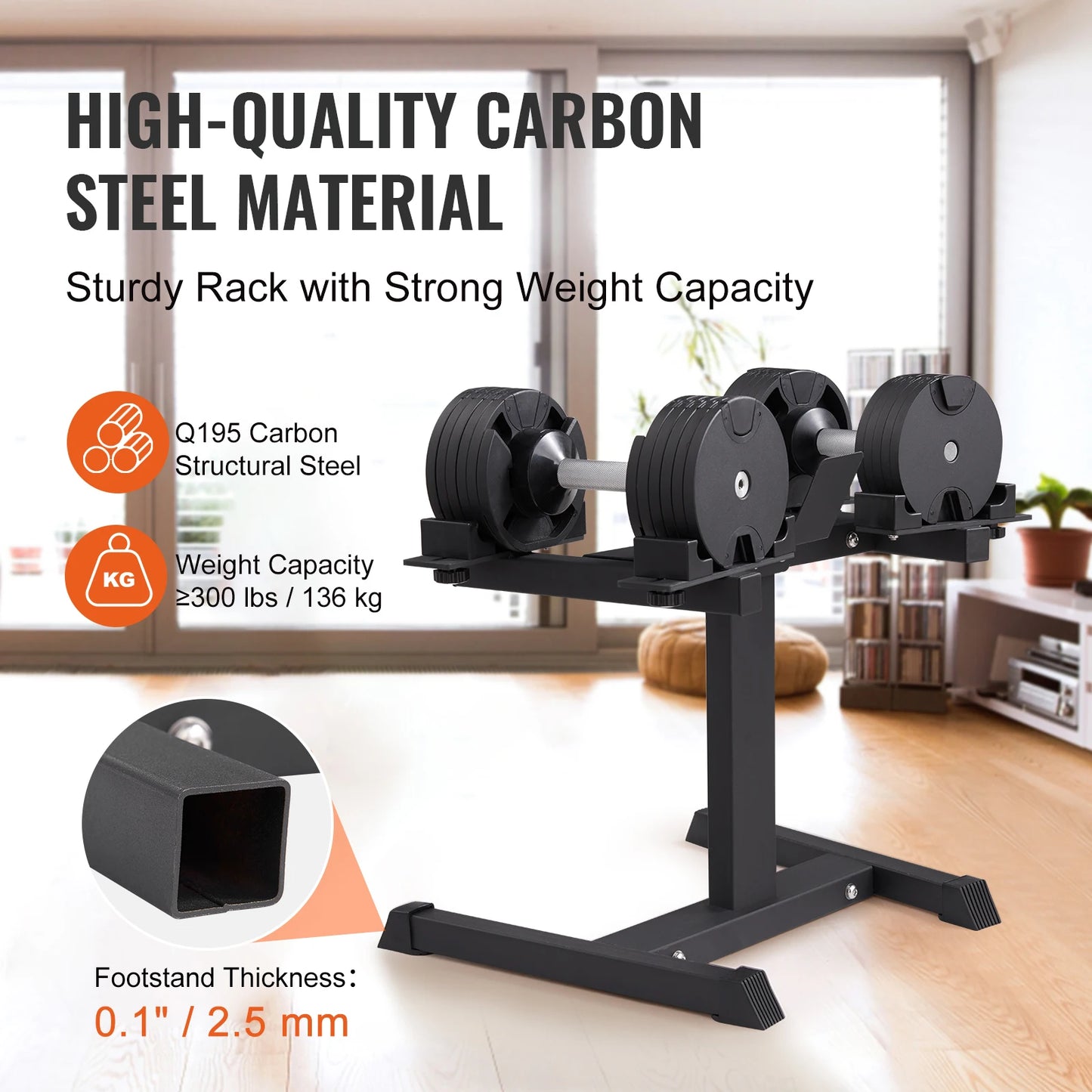 Adjustable Dumbbell Stand Home Fitness Rack and Stand with Media Holder Safe and Convenient Perfect for Home Gym Strength Training