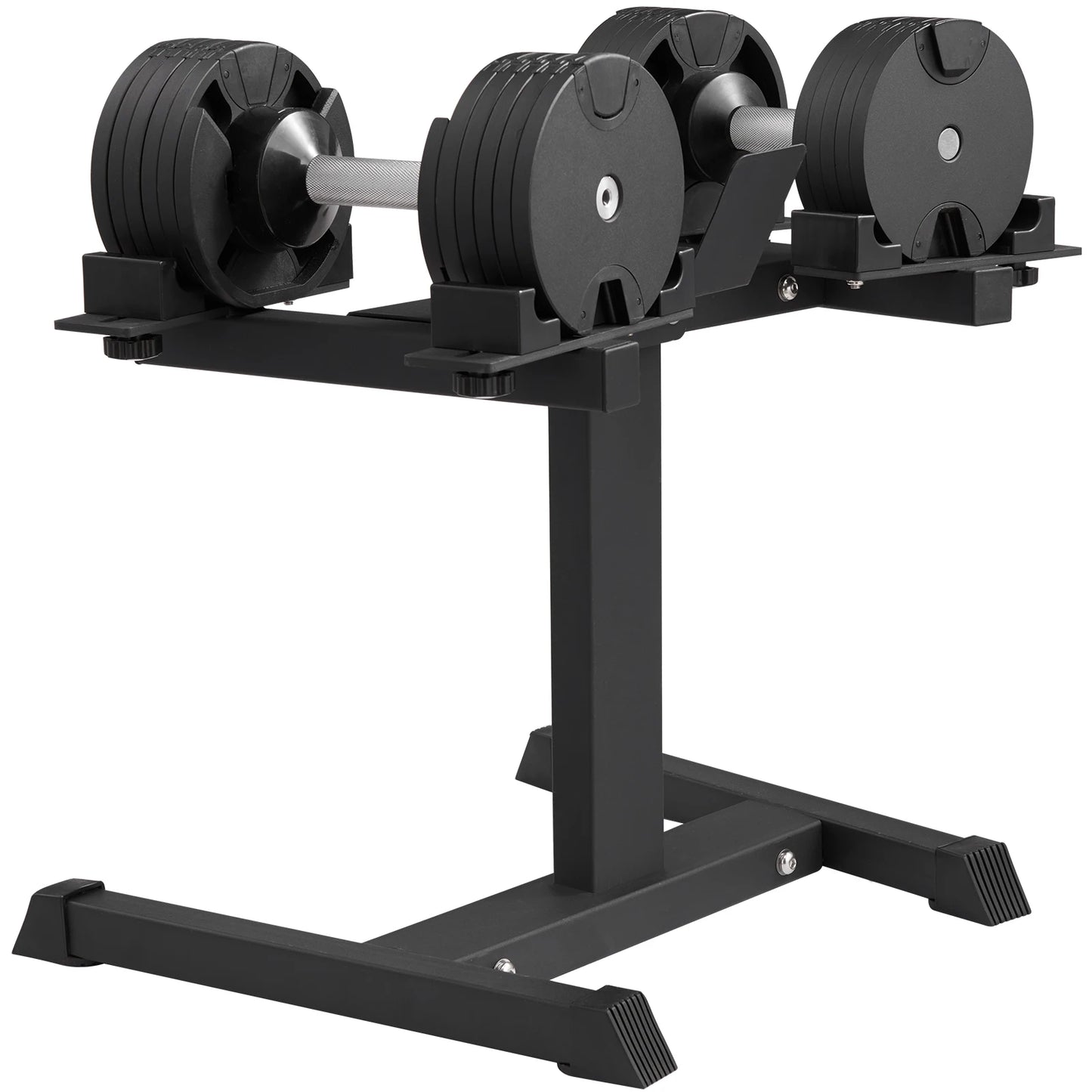 Adjustable Dumbbell Stand Home Fitness Rack and Stand with Media Holder Safe and Convenient Perfect for Home Gym Strength Training