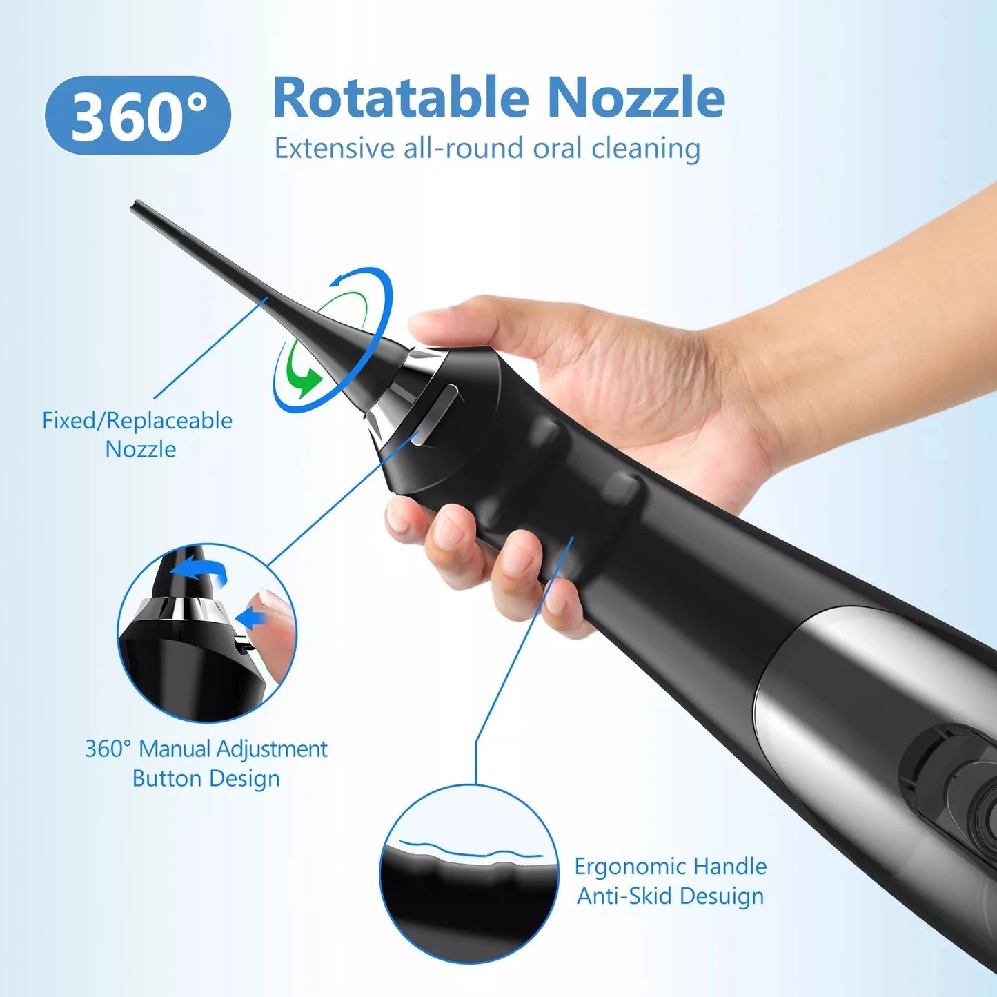 Water Flossers for Teeth Dental Oral Irrigator Cordless Rechargeable for Braces for Travel Teeth Cleaning 5 Cleaning Modes
