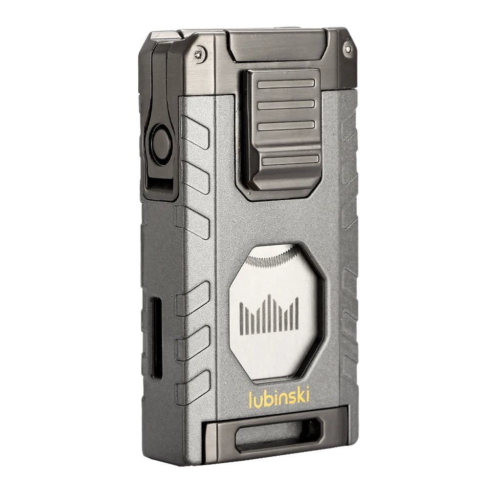 LUBINSKI Cigar Lighter Gas Torch Jet Blue Flame Lighters Smoking Cutter Cigar Accessories Cigar Tool