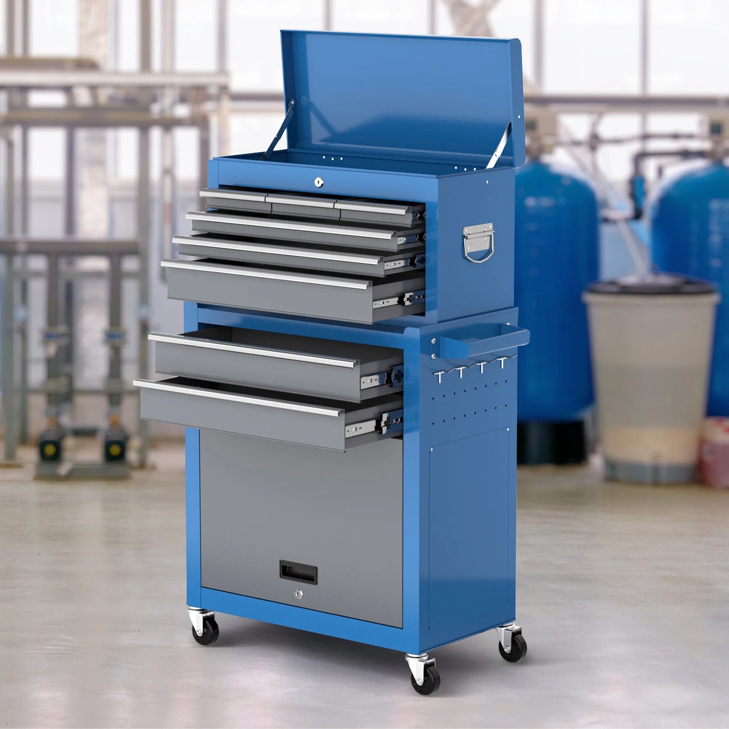 Large 8 Drawers Tool Chest,Rolling Tool Chest with Wheels,Heavy Duty Tool Storage Cabinet,with Tool Box Organizer
