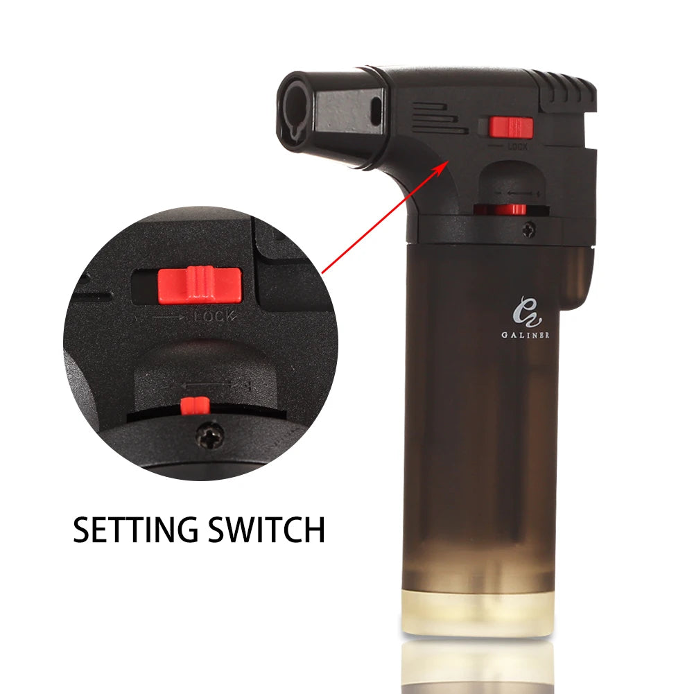 GALINER Plastic 1 Torch Cigar Lighter Butane Gas Blue Flame Jet Lighters