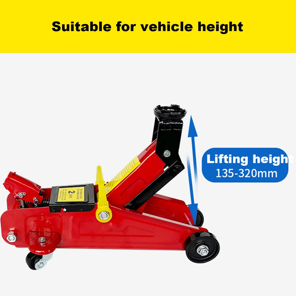 2 Ton Hydraulic Floor Jack, Trolley Steel Jack, Flat Lifting Height 135-320 mm Car Lift Jack for Car Repair