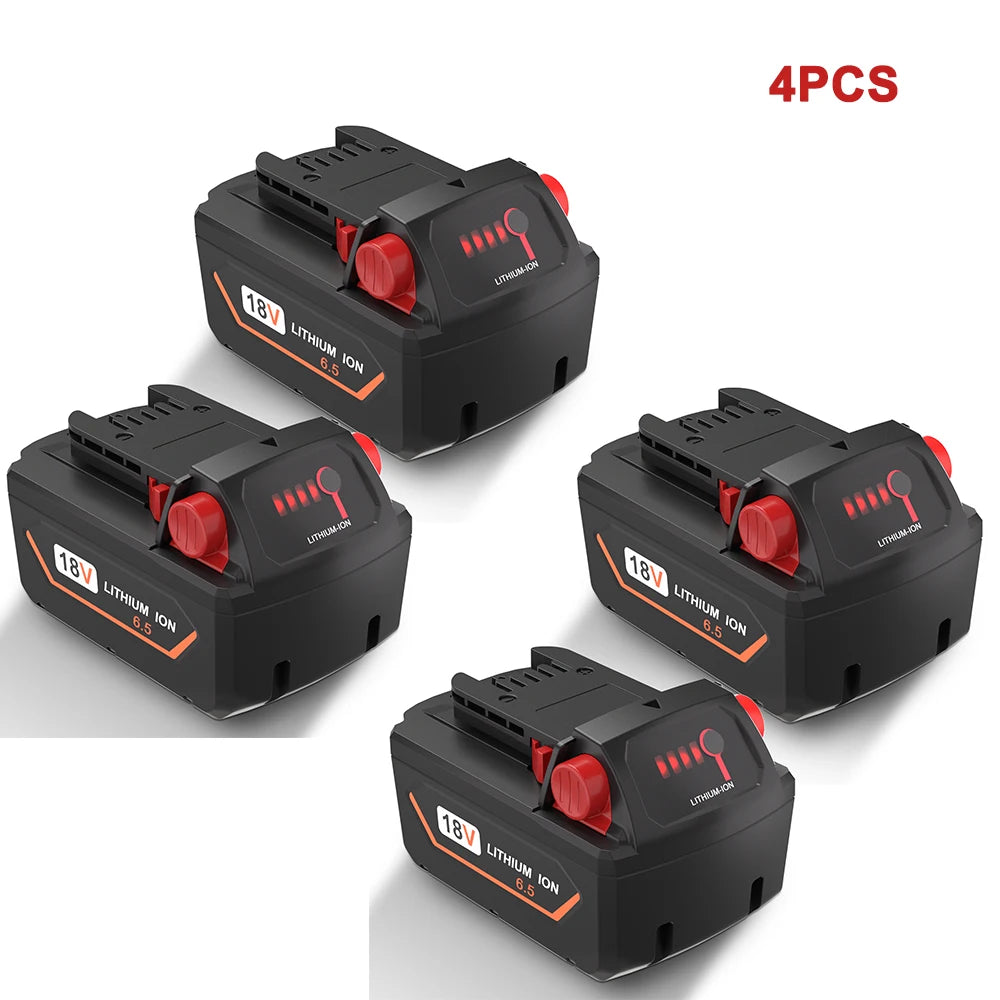 18V 6.5/5.5Ah For Milwaukee M18 Battery Rechargeable Milwaukee Lithium Battery 48-11-1860 48-11-1850 48-11-1840 48-11-1820