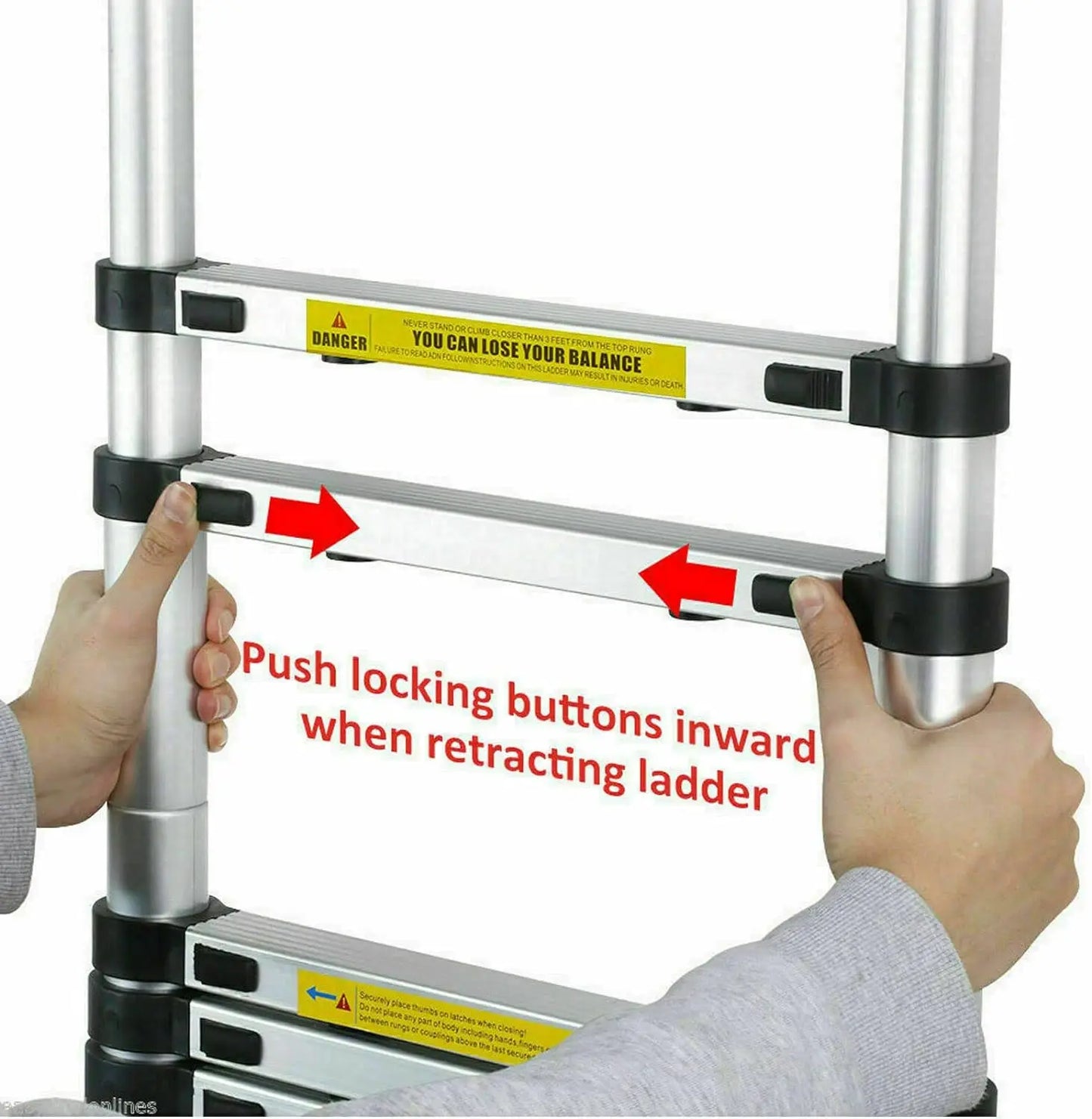 8.5FT/2.6M Multi-Purpose Folding Telescopic Ladder for Decorating Painting Indoor Outdoor,Extendable Portable Loft Ladder 150kg
