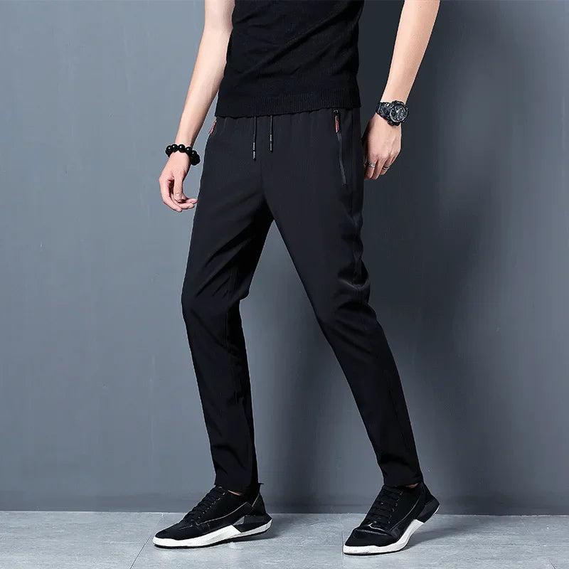 Men's Casual Tracksuit Bottoms Straight Slim Fit Elastic Waist Joggers
