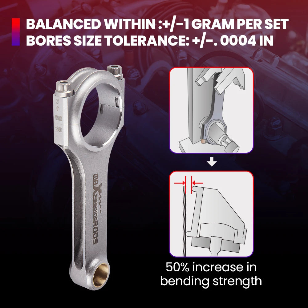 4340 Conrod Connecting Rods For Audi S3 A4 TT 1.8T VW Golf Pleuel Bielle EN24 Forged H-Beam for 1.8T 20mm pin TUV Rod Piston