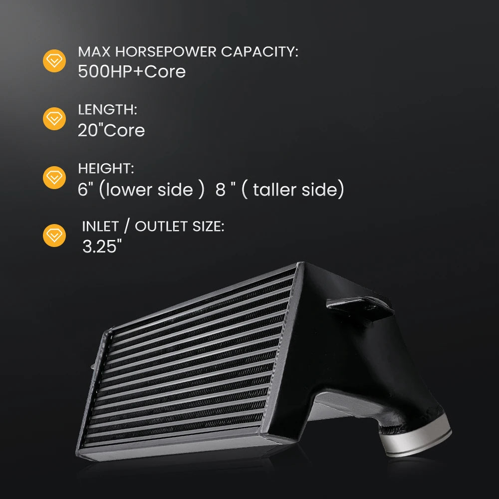 Front Upgraded Tube and Fin Intercooler For BMW E82 E88 E89 E90 E91 E92 E93 Z4 N54 N55 520 x 200 x 145 mm