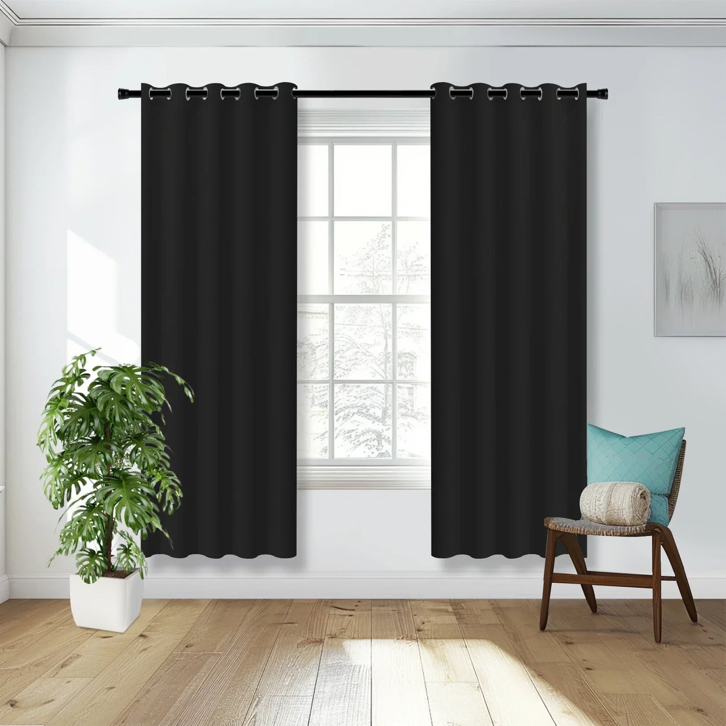 1PC 90% Blackout Curtain for Bedroom Living Room Window Screen Thermal Insulated Light Reducing Shade Drapes