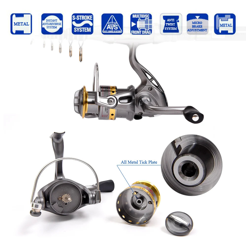 Telescopic Fishing Rod and Reel Combo Full Kit Organizer Pole Set with Fishing Line Lures Hooks Jig Head Fishing Carrier Bag