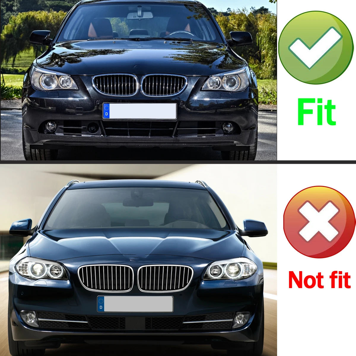 MAGICKIT Gloss Black M Color Front Kidney Grille Grill For 2003-10 BMW E60 E61 525i 535i