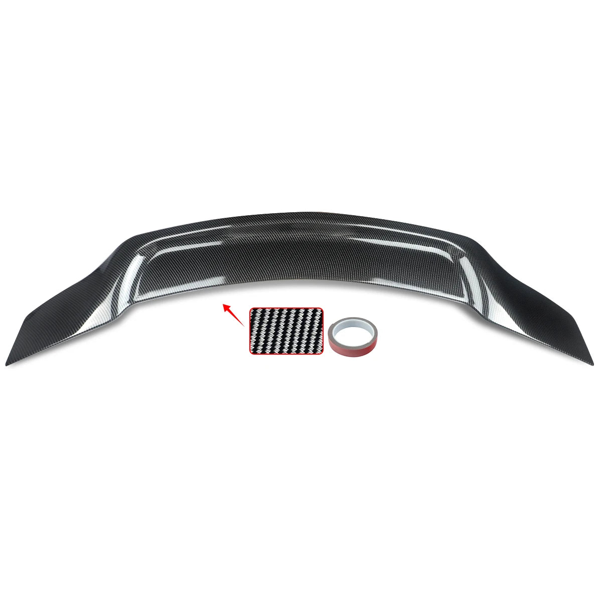 For Mercedes Benz W204 2008-2014 Carbon Fiber Look Rear Trunk Spoiler R Style