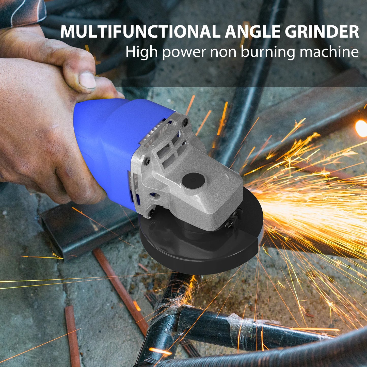 Professional Corded Angle Grinder 900W Angle Grinder for Cutting, Sanding, Polishing and Grinding, 12000RPM Speed,115mm Disc
