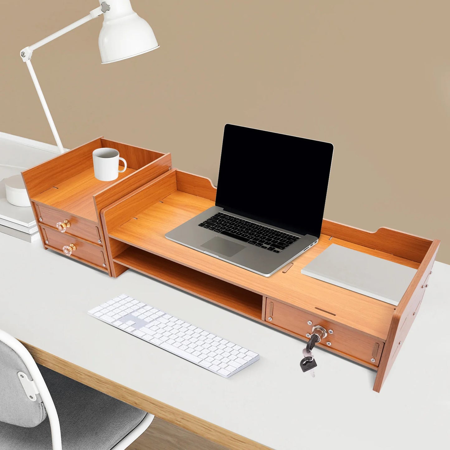 Monitor Stand Riser Burr-Free Computer Shelves with High-Temperature Pressing Healthy Durable Material for Computers and Books