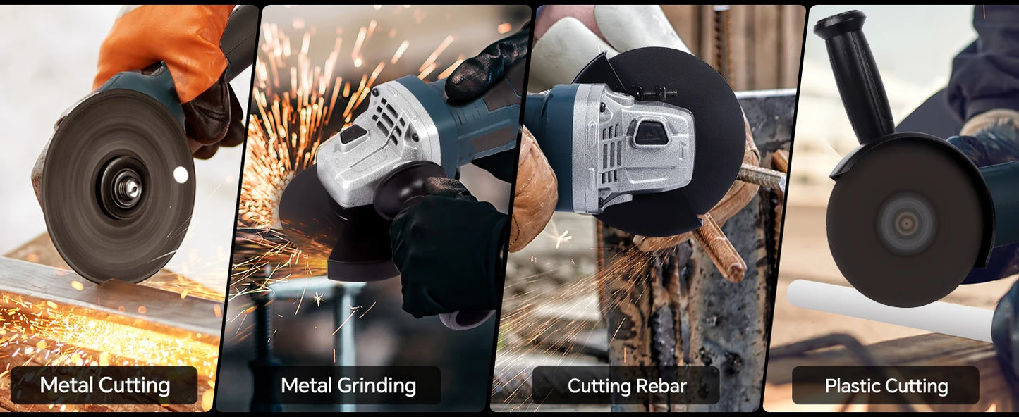 125MM Brushless Electric Angle Grinder Variable Speed M14 Cutting Power Tool for Makita 18v Battery