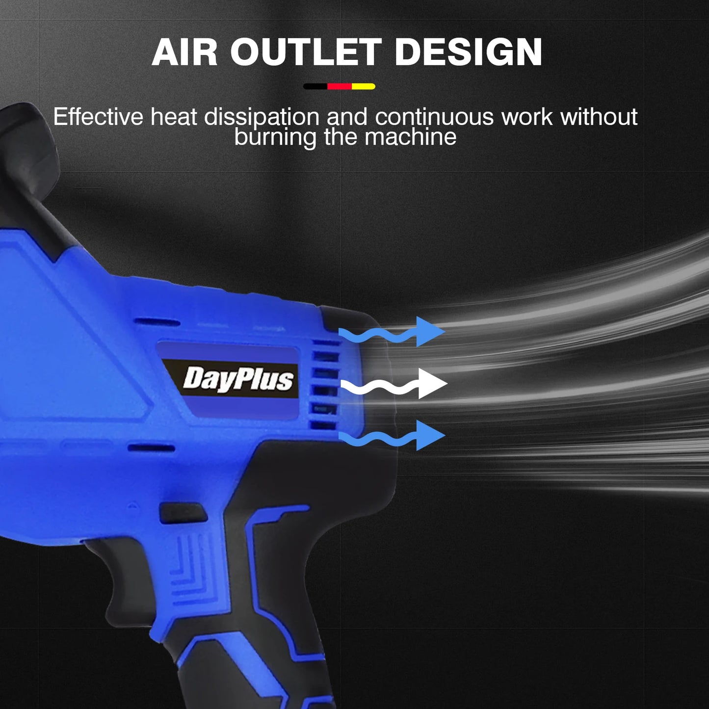 DayPlus Brushless Reciprocating Saw 21V Electric Cordless Reciprocating Saw for Cutting Wood and metal With Battery & 4 Saw Blades