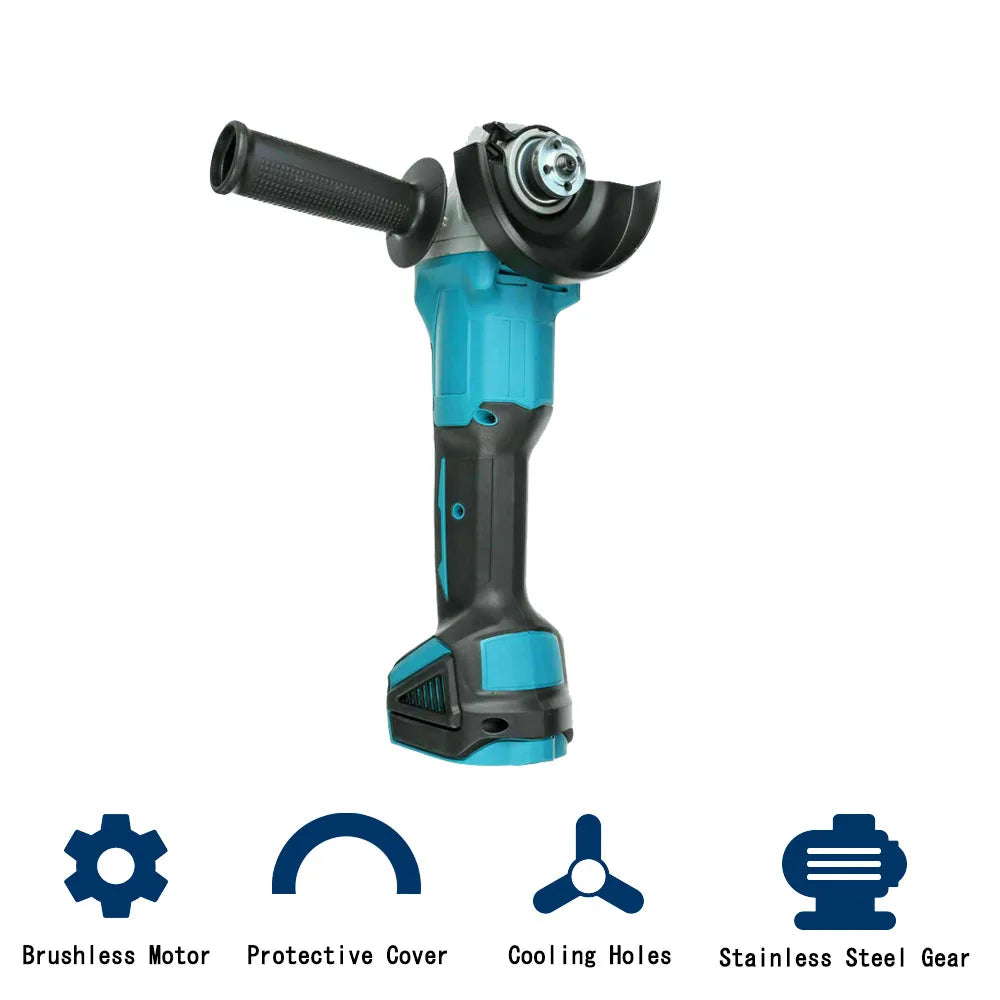 125MM Brushless Electric Angle Grinder Variable Speed M14 Cutting Power Tool for Makita 18v Battery
