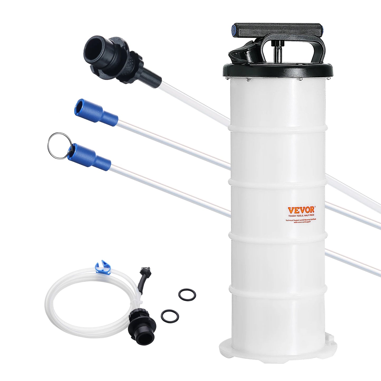 VEVOR 6.5L Fluid Extractor Manual Hand-Operated Car Brake Oil Changer Tool with Hose Vacuum Fluid Oil Pump for Car Accessories