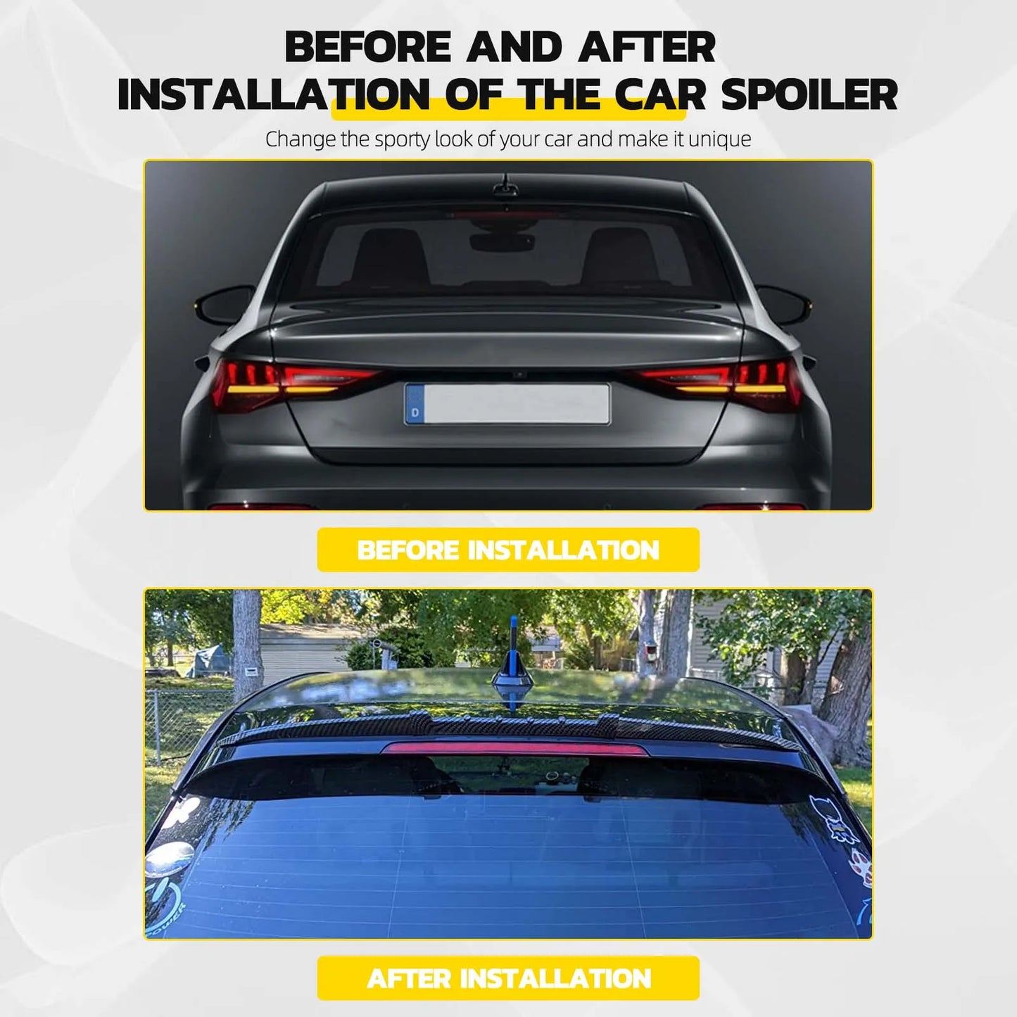 Universal Car Spoiler Roof Rear Tail Wing Trunk DIY Refit Decoration Auto Racing