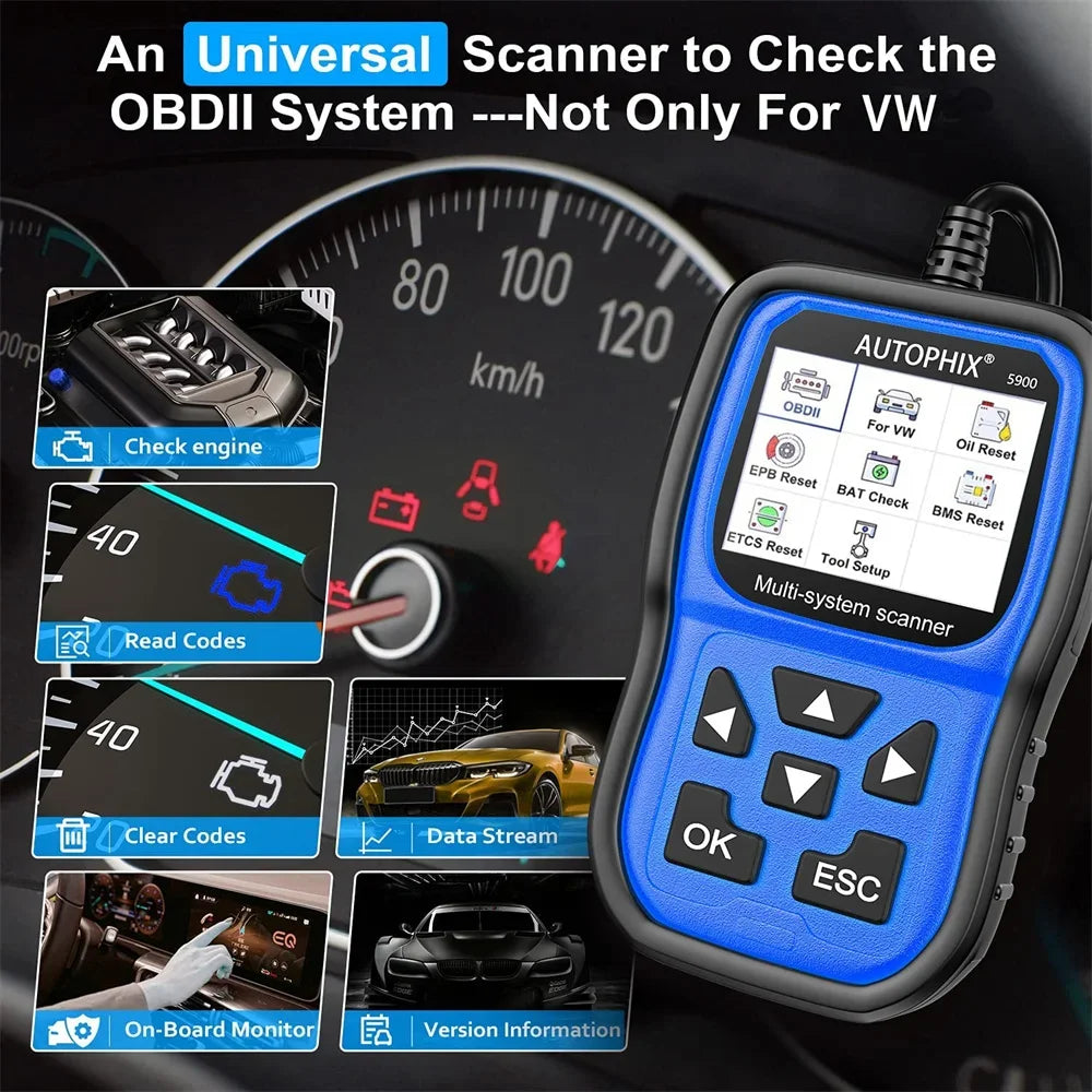 AUTOPHIX 5600 All System OBD2 Scanner Diagnostic EPB ABS Oil TPS Car Code Reader for VW/Audi Group TPMS Engine Battery Registration