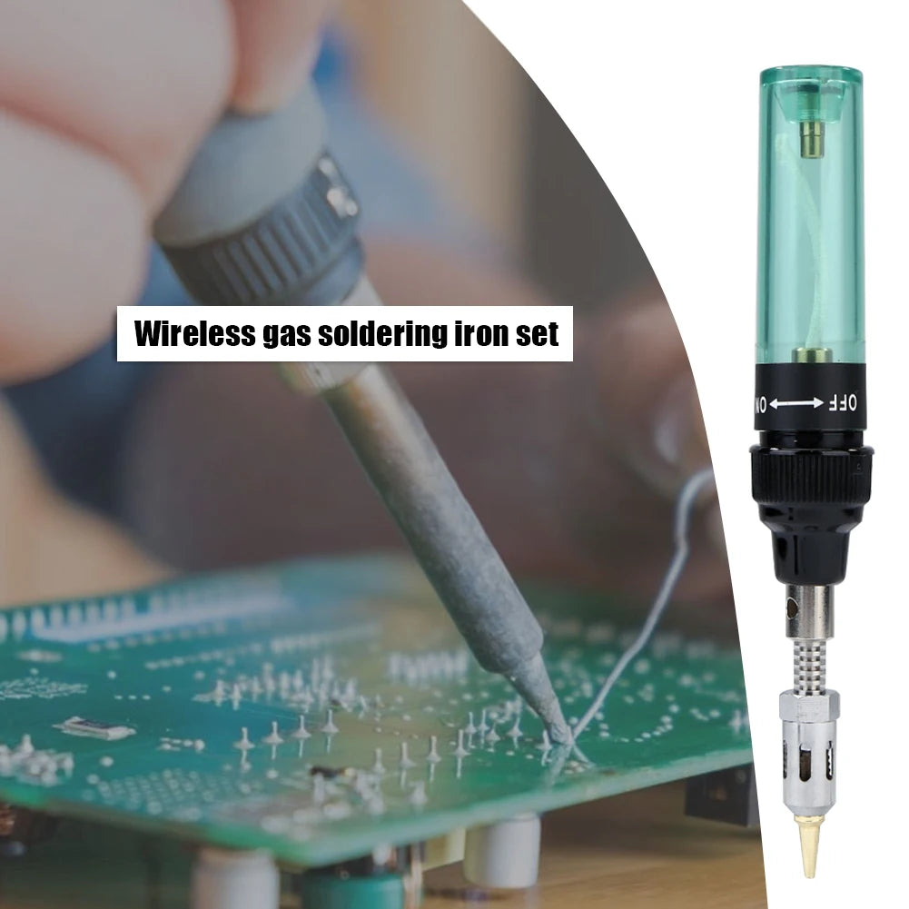 14 In1 Portable Soldering Iron Kit 1300Celsius Butane Welding Pen Burner Blow Torch Gas Welding Soldering Iron Butane Tip Tool