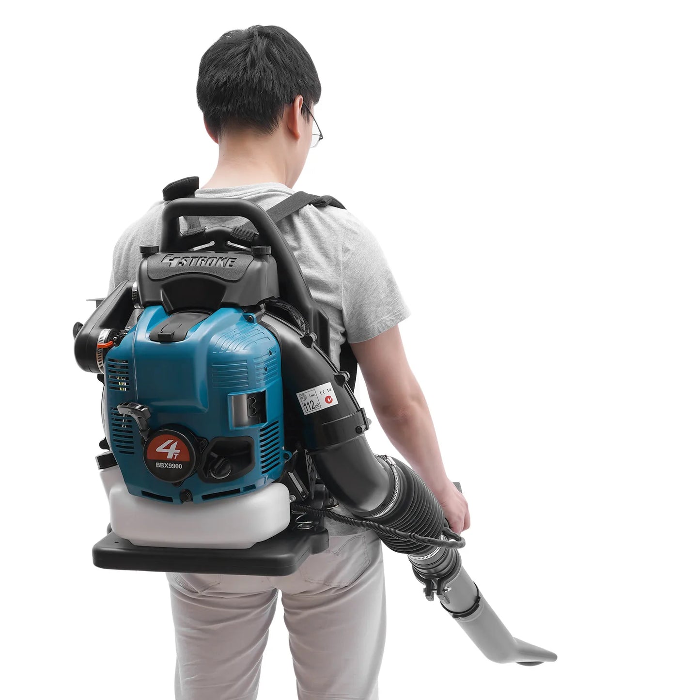 75.6CC Backpack Leaf Blower, 4 Stroke Gas Powered Leaf Blower, with 498ft ³/s Powerful Blowing, 1.9L Large Fuel Tank