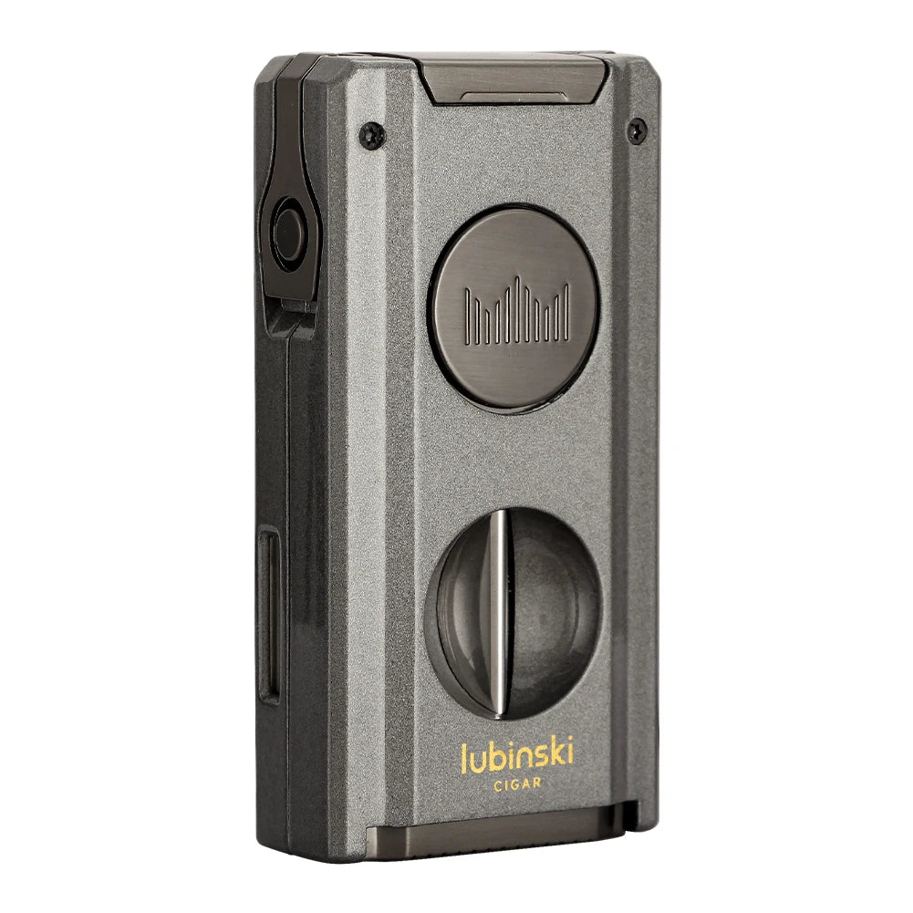 LUBINSKI Cigar Lighter Gas Torch Jet Blue Flame Lighters Smoking Cutter Cigar Accessories Cigar Tool