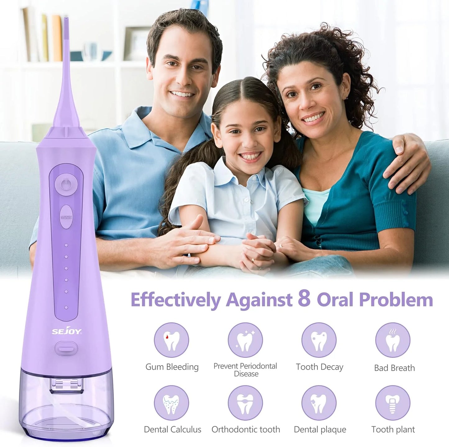 Water Flossers for Teeth Dental Oral Irrigator Cordless Rechargeable for Braces for Travel Teeth Cleaning 5 Cleaning Modes
