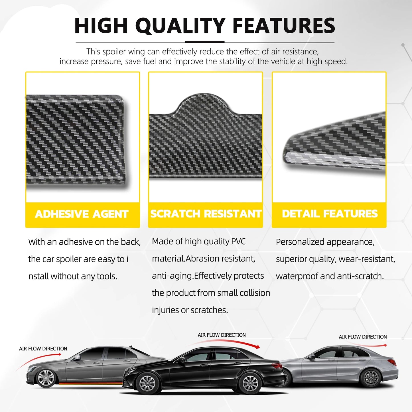 Universal Car Spoiler Roof Rear Tail Wing Trunk DIY Refit Decoration Auto Racing