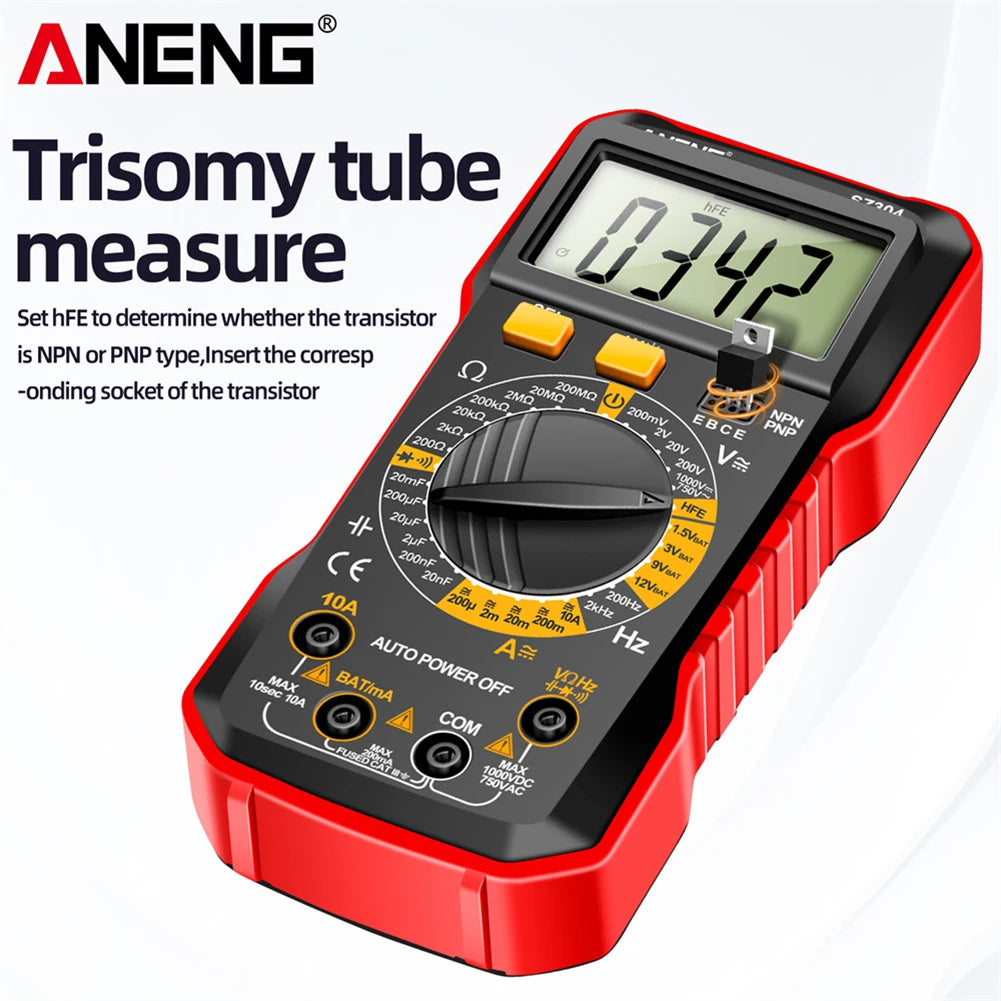 Digital Multimeter Votage Current Ohm Test Tool Large Screen Voltage Detector Auto-Ranging 2000 Counts Handheld Electrical Tools