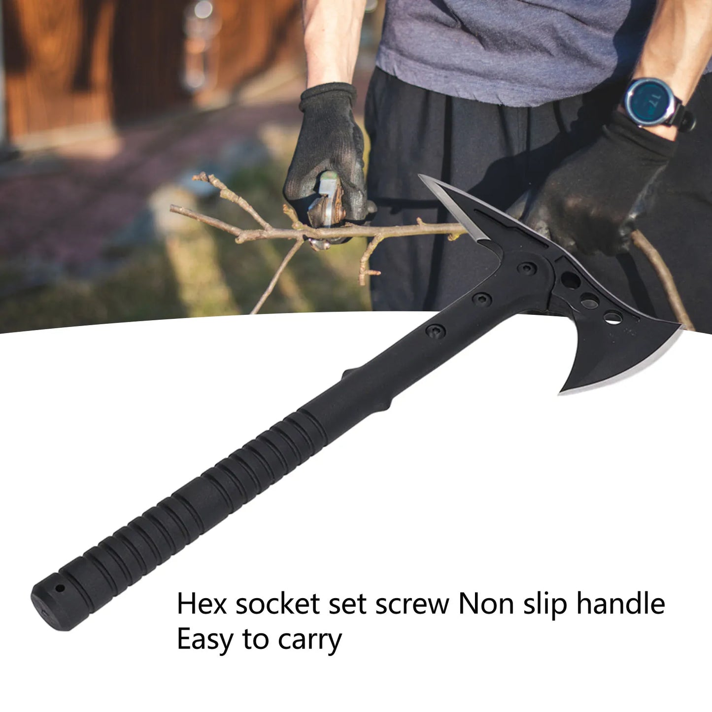 Multitool Camping Hatchet Compact Portable Comfortable Handle Convenient Practical Curved Blade for Fire Engineers