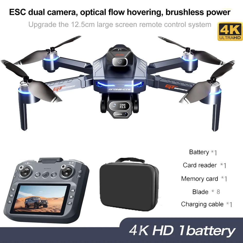 GT8 Drone GPS 8K Professional HD 360° Dual Cameras 5G WIFI Brushless Motors Obstacle Avoidance Foldable Quadcopter