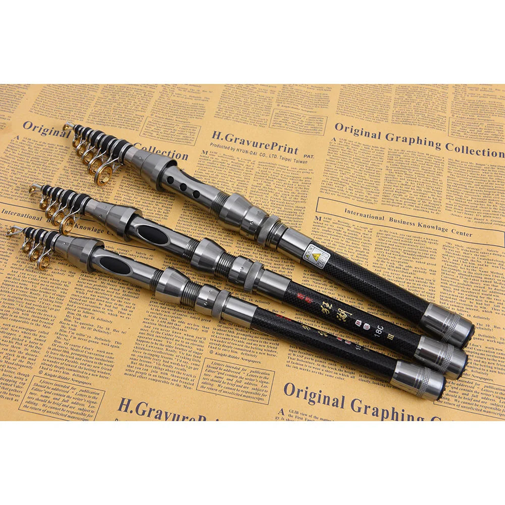 Telescopic Fishing Rod and Reel Combo Full Kit Organizer Pole Set with Fishing Line Lures Hooks Jig Head Fishing Carrier Bag