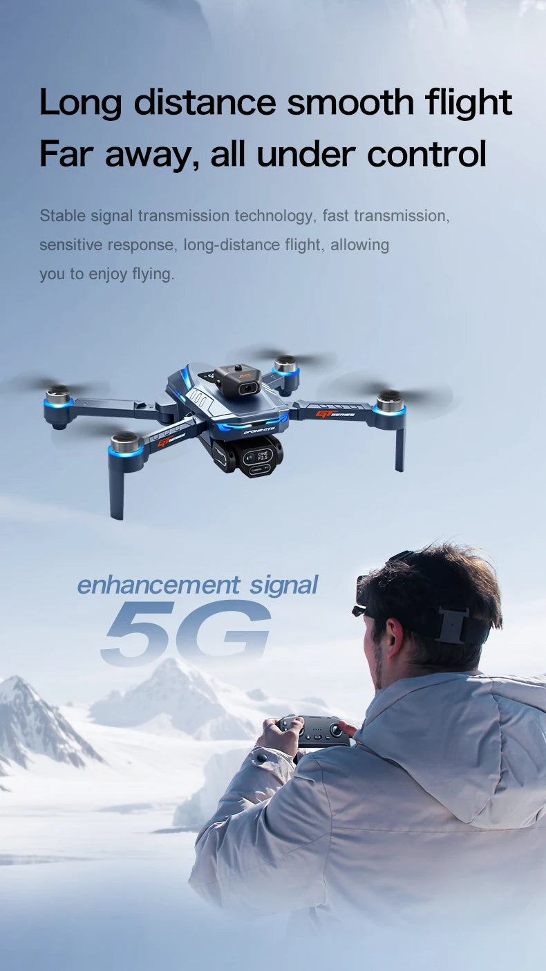 GT8 Drone GPS 8K Professional HD 360° Dual Cameras 5G WIFI Brushless Motors Obstacle Avoidance Foldable Quadcopter
